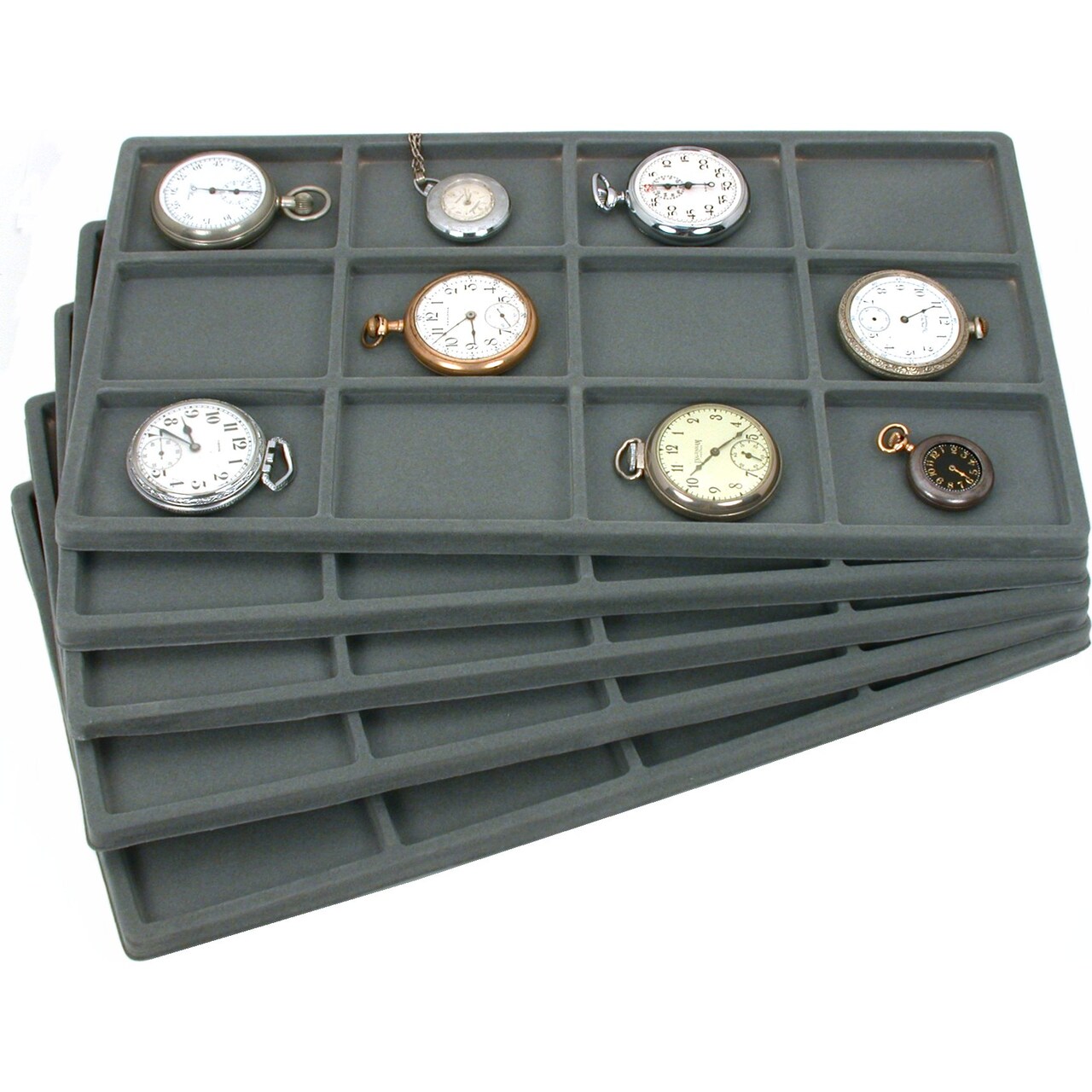 60 Slot Jewelry Coin Gray Showcase Display Tray Insert
